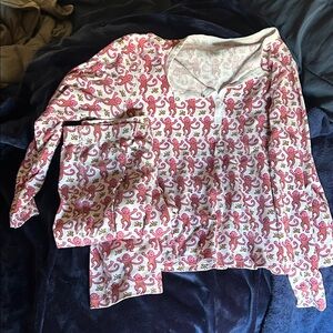 Pink and White Patterned Pajama Set